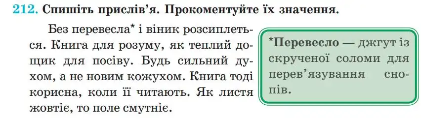 Зображення умови вправи номер 212 з підручника Українська Мова 5 клас Панчук