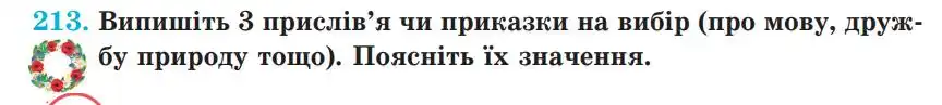 Зображення умови вправи номер 213 з підручника Українська Мова 5 клас Панчук