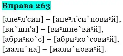 Зображення розв'язку вправи номер 263 з ГДЗ Українська Мова 5 клас Панчук