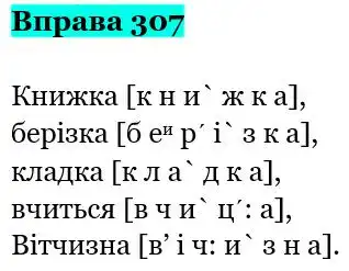 Зображення розв'язку вправи номер 307 з ГДЗ Українська Мова 5 клас Панчук