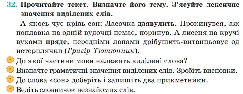Зображення умови вправи номер 32 з підручника Українська Мова 5 клас Панчук