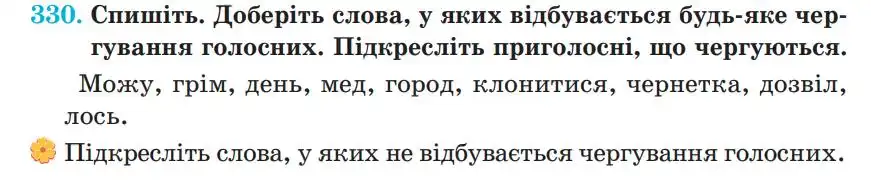 Зображення умови вправи номер 330 з підручника Українська Мова 5 клас Панчук