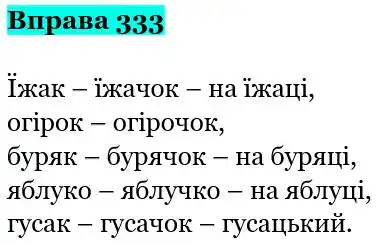 Зображення розв'язку вправи номер 333 з ГДЗ Українська Мова 5 клас Панчук