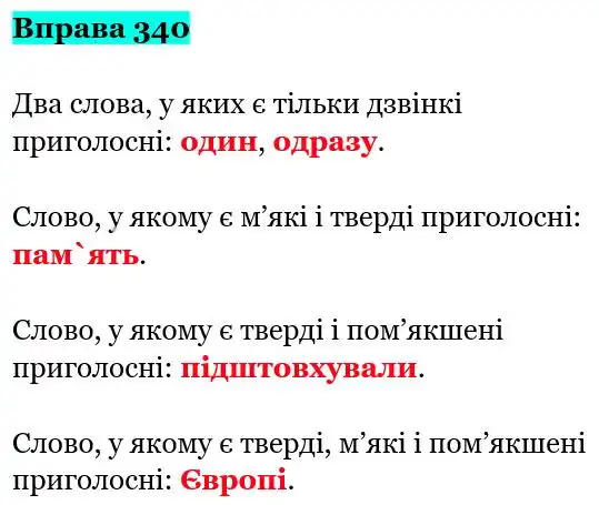 Зображення розв'язку вправи номер 340 з ГДЗ Українська Мова 5 клас Панчук