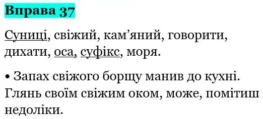 Зображення розв'язку вправи номер 37 з ГДЗ Українська Мова 5 клас Панчук