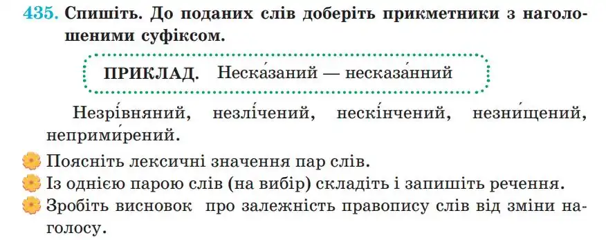 Зображення умови вправи номер 435 з підручника Українська Мова 5 клас Панчук