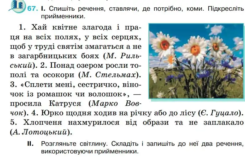 Зображення умови вправи номер 67 з підручника Українська Мова 5 клас Ворон