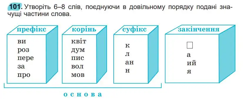 Зображення умови вправи номер 101 з підручника Українська Мова 5 клас Заболотний