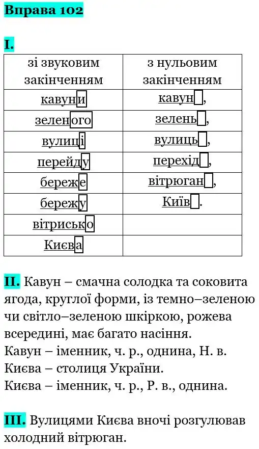 Зображення розв'язку вправи номер 102 з ГДЗ Українська Мова 5 клас Заболотний