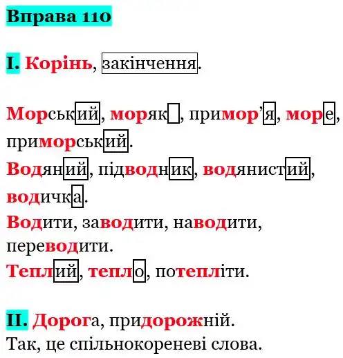 Зображення розв'язку вправи номер 110 з ГДЗ Українська Мова 5 клас Заболотний
