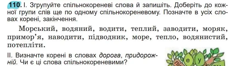 Зображення умови вправи номер 110 з підручника Українська Мова 5 клас Заболотний