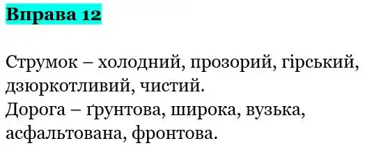 Зображення розв'язку вправи номер 12 з ГДЗ Українська Мова 5 клас Заболотний