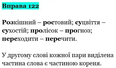 Зображення розв'язку вправи номер 122 з ГДЗ Українська Мова 5 клас Заболотний