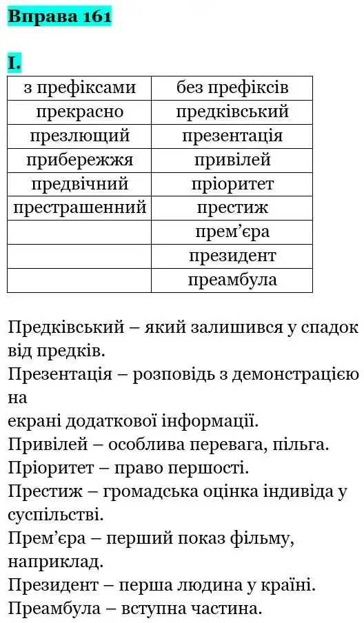 Зображення розв'язку вправи номер 161 з ГДЗ Українська Мова 5 клас Заболотний