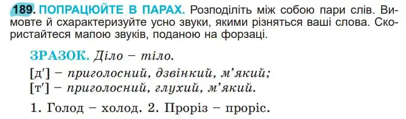 Зображення умови вправи номер 189 з підручника Українська Мова 5 клас Заболотний