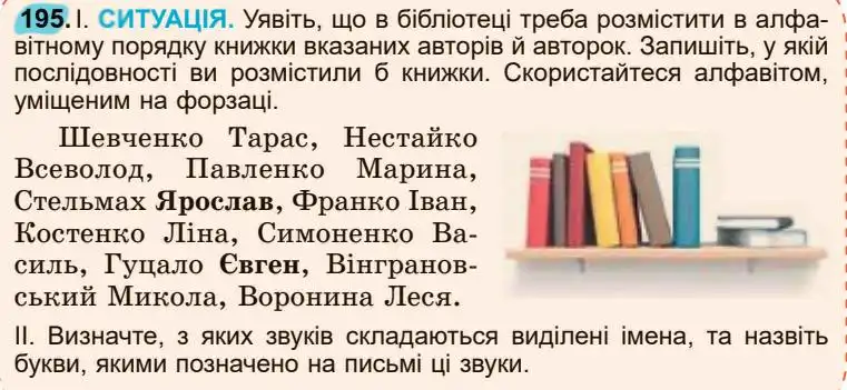 Зображення умови вправи номер 195 з підручника Українська Мова 5 клас Заболотний