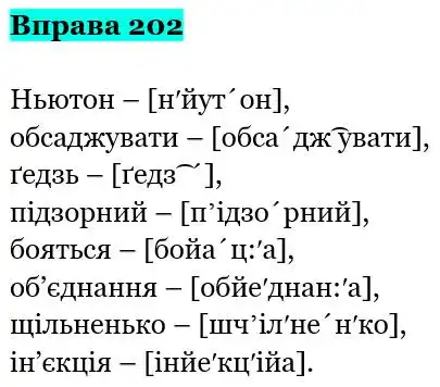 Зображення розв'язку вправи номер 202 з ГДЗ Українська Мова 5 клас Заболотний