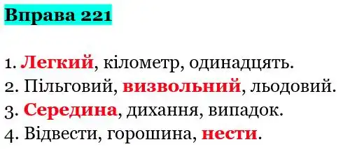 Зображення розв'язку вправи номер 221 з ГДЗ Українська Мова 5 клас Заболотний