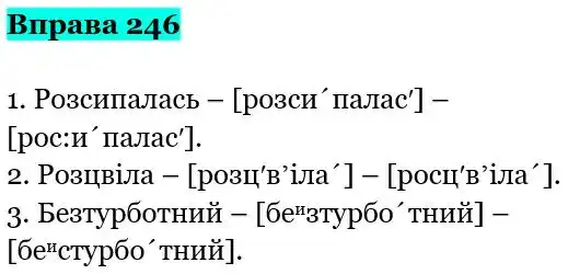 Зображення розв'язку вправи номер 246 з ГДЗ Українська Мова 5 клас Заболотний