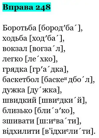 Зображення розв'язку вправи номер 248 з ГДЗ Українська Мова 5 клас Заболотний