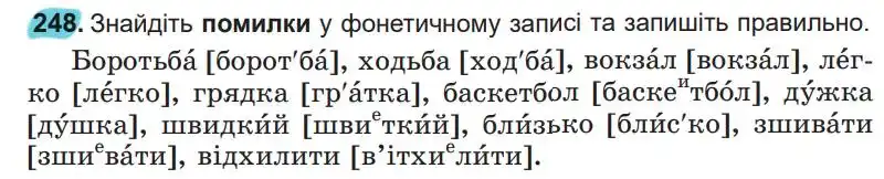 Зображення умови вправи номер 248 з підручника Українська Мова 5 клас Заболотний