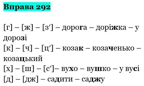 Зображення розв'язку вправи номер 292 з ГДЗ Українська Мова 5 клас Заболотний