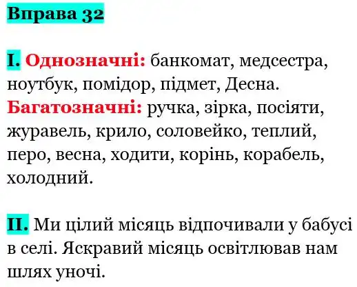 Зображення розв'язку вправи номер 32 з ГДЗ Українська Мова 5 клас Заболотний