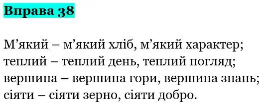 Зображення розв'язку вправи номер 38 з ГДЗ Українська Мова 5 клас Заболотний