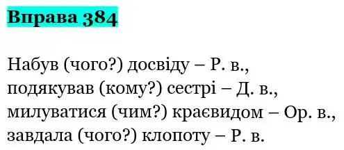 Зображення розв'язку вправи номер 384 з ГДЗ Українська Мова 5 клас Заболотний