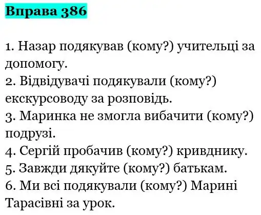 Зображення розв'язку вправи номер 386 з ГДЗ Українська Мова 5 клас Заболотний