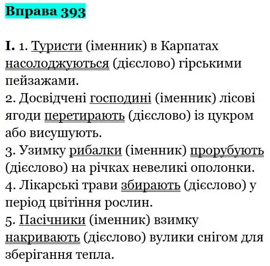 Зображення розв'язку вправи номер 393 з ГДЗ Українська Мова 5 клас Заболотний