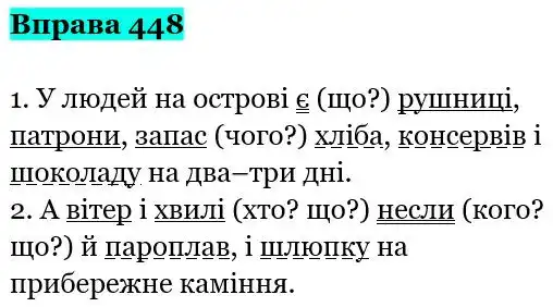 Зображення розв'язку вправи номер 448 з ГДЗ Українська Мова 5 клас Заболотний