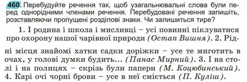 Зображення умови вправи номер 460 з підручника Українська Мова 5 клас Заболотний