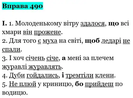 Зображення розв'язку вправи номер 490 з ГДЗ Українська Мова 5 клас Заболотний