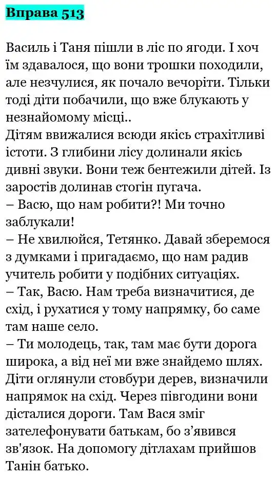 Зображення розв'язку вправи номер 513 з ГДЗ Українська Мова 5 клас Заболотний