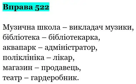 Зображення розв'язку вправи номер 522 з ГДЗ Українська Мова 5 клас Заболотний