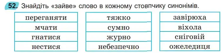 Зображення умови вправи номер 52 з підручника Українська Мова 5 клас Заболотний