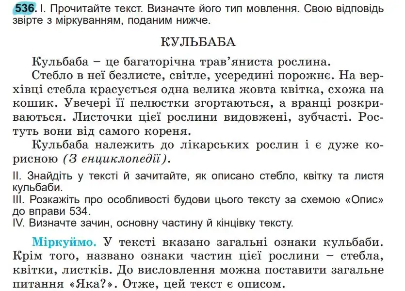 Зображення умови вправи номер 536 з підручника Українська Мова 5 клас Заболотний