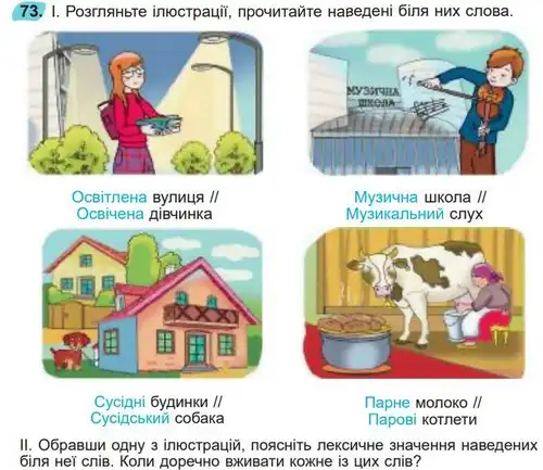 Зображення умови вправи номер 73 з підручника Українська Мова 5 клас Заболотний