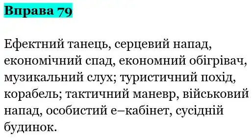 Зображення розв'язку вправи номер 79 з ГДЗ Українська Мова 5 клас Заболотний