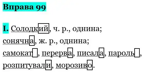Зображення розв'язку вправи номер 99 з ГДЗ Українська Мова 5 клас Заболотний
