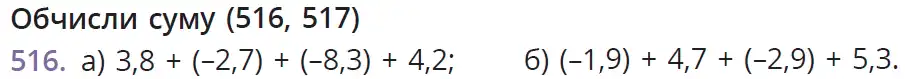 Зображення умови задачі номер 516 з підручника Математика 6 клас Бевз