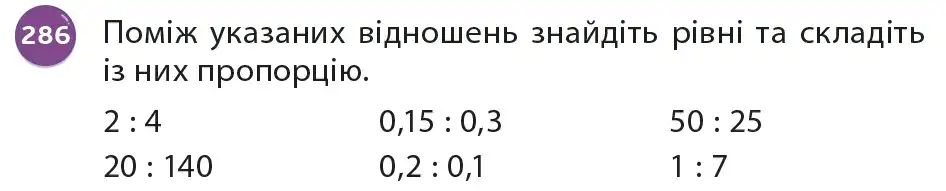 Зображення умови задачі номер 286 з підручника Математика 6 клас Біос