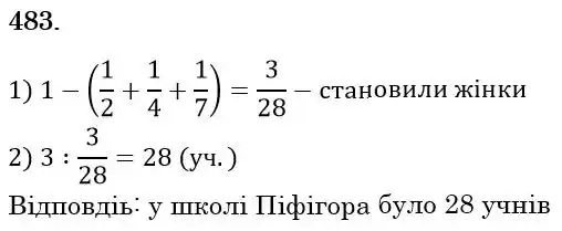 Зображення розв'язку задачі номер 483 з ГДЗ Математика 6 клас Мерзляк