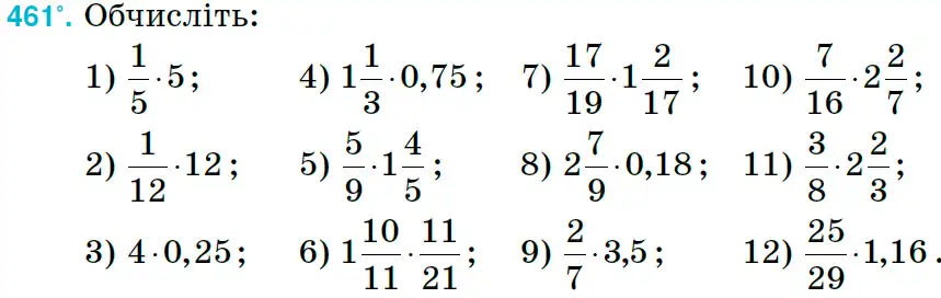 Зображення умови задачі номер 461 з підручника Математика 6 клас Тарасенкова