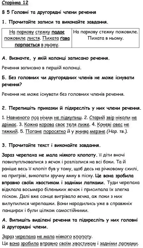 Зображення розв'язку вправи номер 12 з ГДЗ Українська Мова 6 клас Авраменко