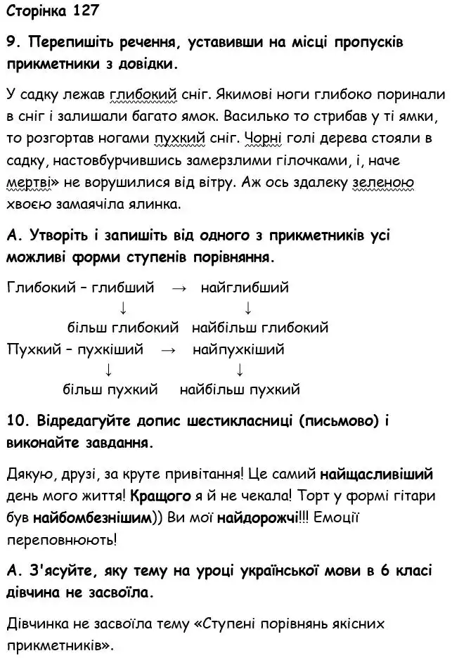 Зображення розв'язку вправи номер 127 з ГДЗ Українська Мова 6 клас Авраменко