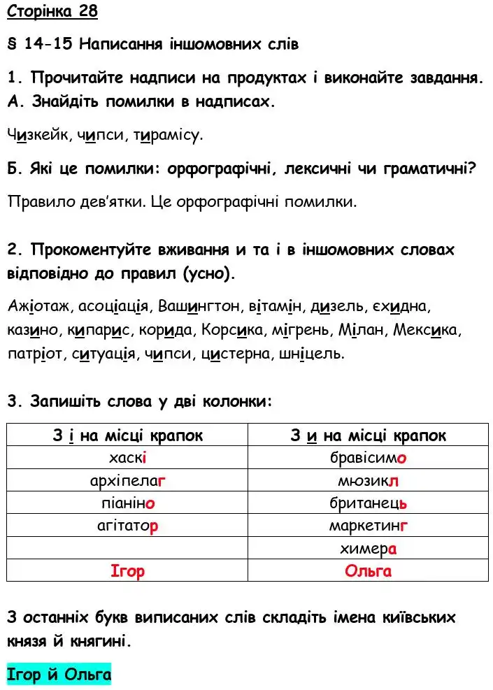 Зображення розв'язку вправи номер 28 з ГДЗ Українська Мова 6 клас Авраменко