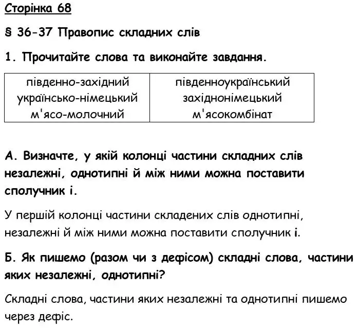 Зображення розв'язку вправи сторінку 68 з ГДЗ Українська Мова 6 клас Авраменко