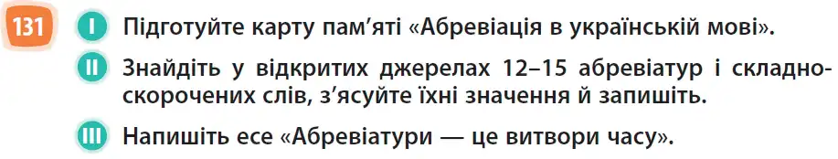 Зображення умови вправи номер 131 з підручника Українська Мова 6 клас Голуб